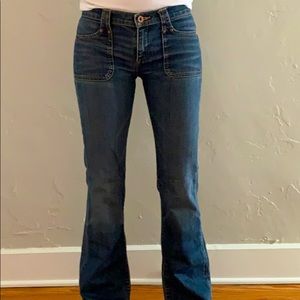 The logic- skinny, low cut, wide leg jeans.